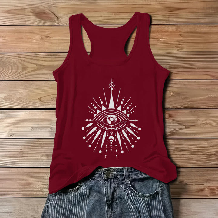 Olivenorma Mandala Eye Flowy Women's Tank Top - Red - 3XL - image 6