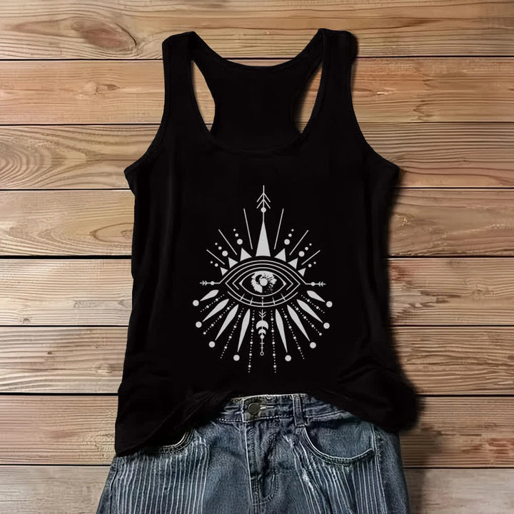 Olivenorma Mandala Eye Flowy Women's Tank Top - Black - 3XL - image 2