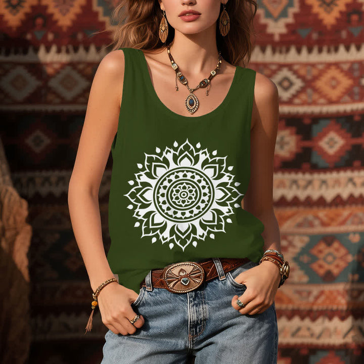 Olivenorma Boho Mandala Flowy Womens Flowy Tank Top - image 9