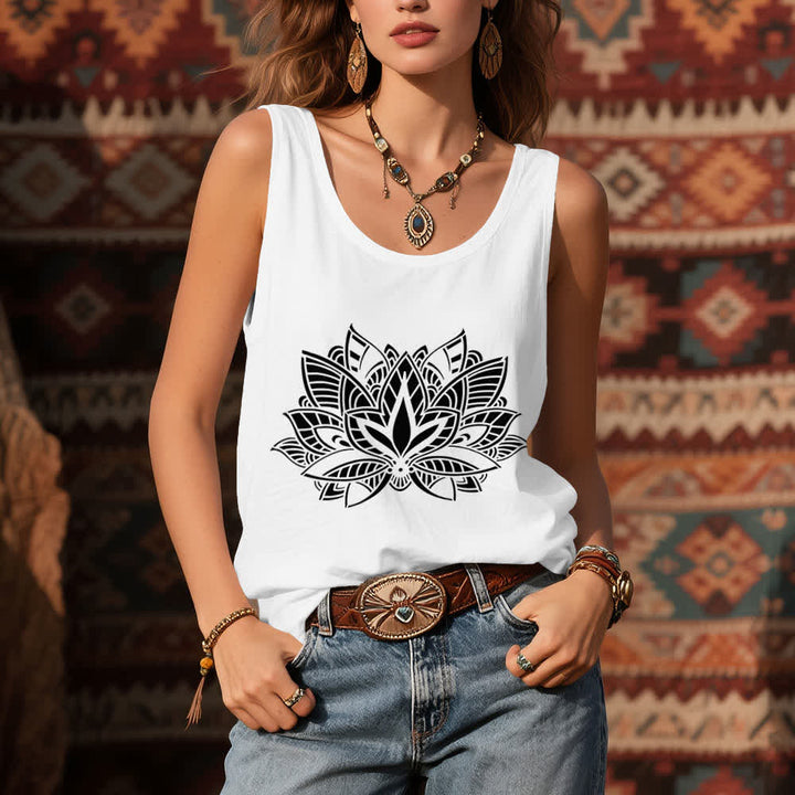 Olivenorma Lotus Flower Yoga Mandala Tank Top - image 3