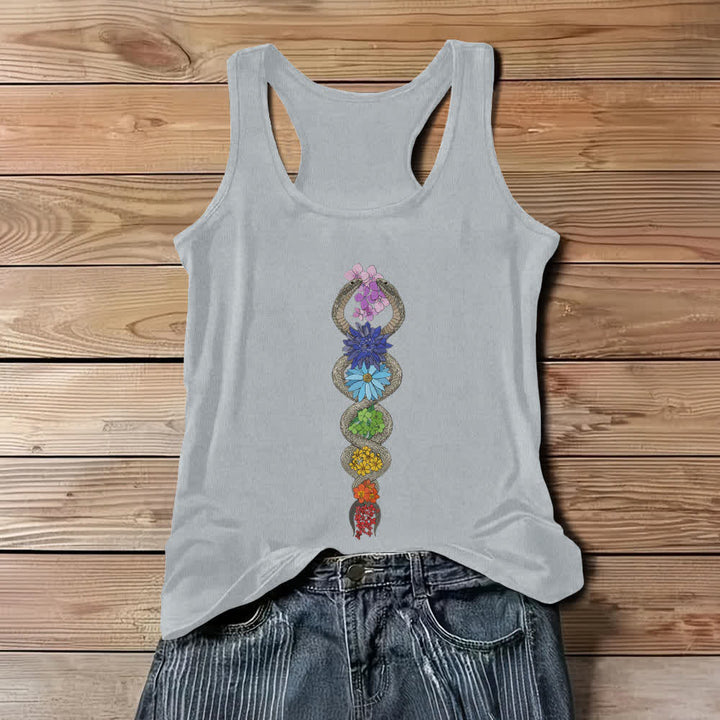 Olivenorma Kundalini Awakening 7 Chakra Tank Top - Gray - 3XL - image 4
