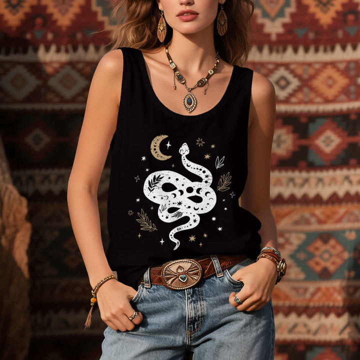 Olivenorma Celestial Snake Design Womens Tank Top - image 3