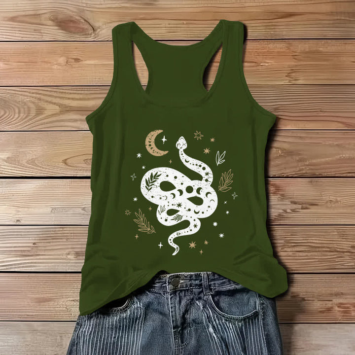 Olivenorma Celestial Snake Design Womens Tank Top - Green - 3XL - image 8