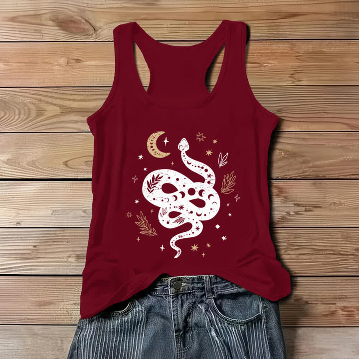 Olivenorma Celestial Snake Design Womens Tank Top - Red - 3XL - image 6