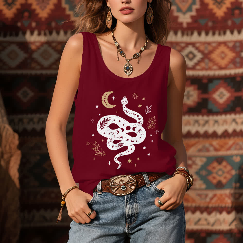 Olivenorma Celestial Snake Design Womens Tank Top - image 7