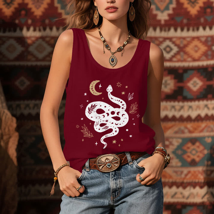 Olivenorma Celestial Snake Design Womens Tank Top - image 7