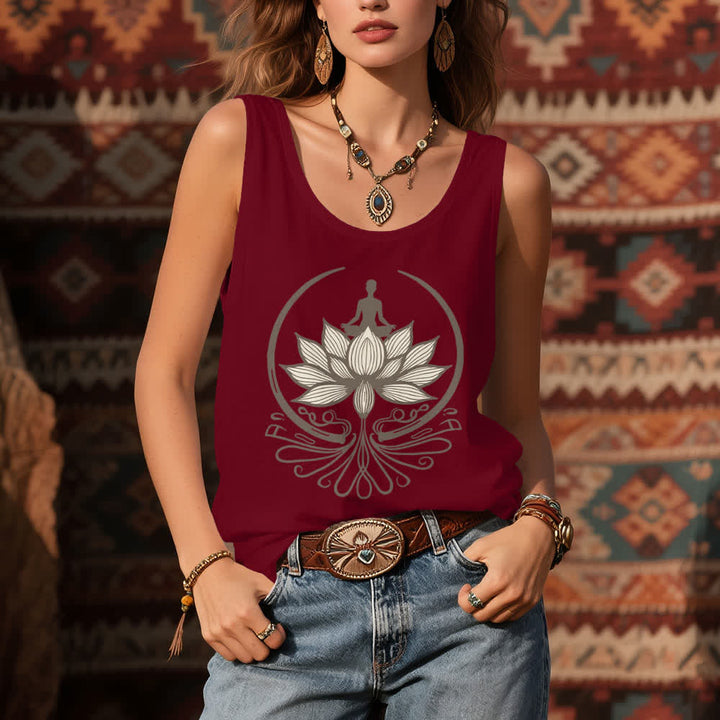 Olivenorma Crew Neck For Lotus Meditation Tank Top - image 7