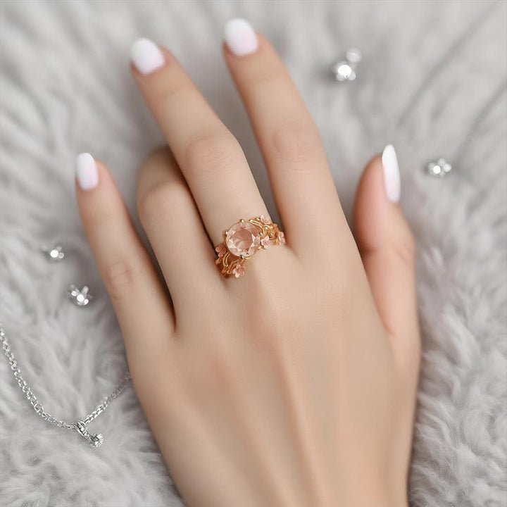 Olivenorma Enchanted Sakura Grove Rose Quartz Ring - image 1