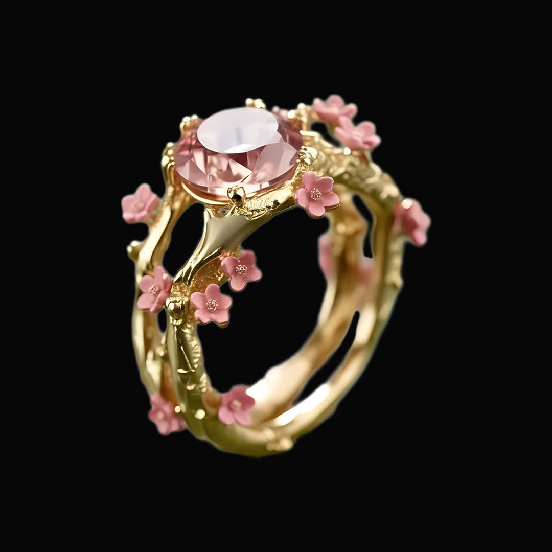 Olivenorma Enchanted Sakura Grove Rose Quartz Ring - Golden - US 10 - image 7
