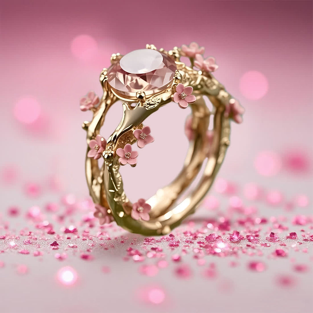 Olivenorma Enchanted Sakura Grove Rose Quartz Ring - image 2