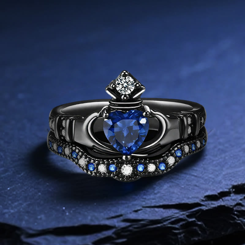 Olivenorma Pluto's Heart Sapphire Love Ring - US 11 - image 0