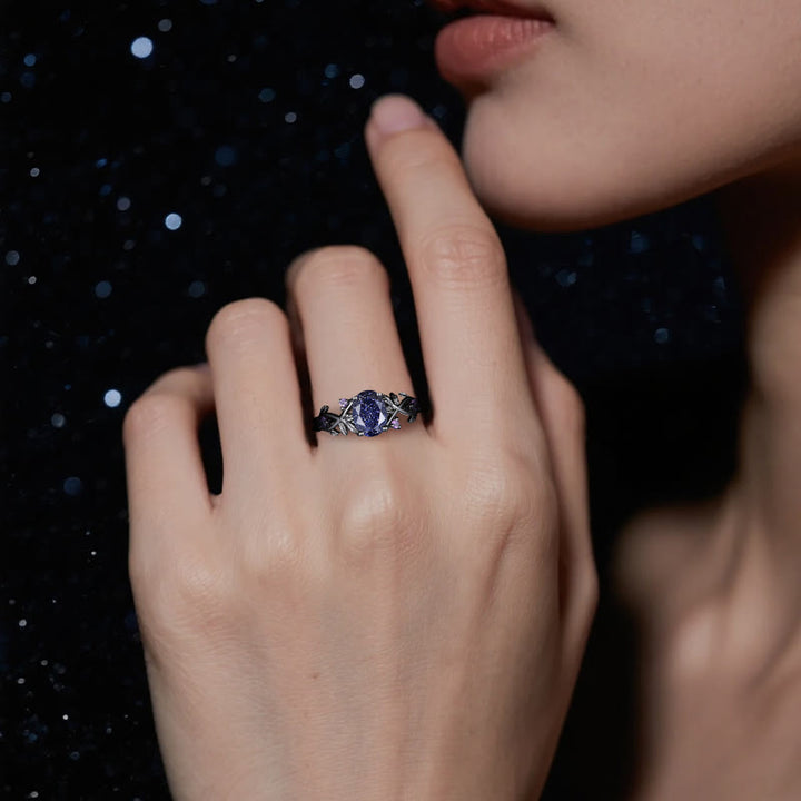 Olivenorma Persephone's Vine Glitter Blue Sandstone Ring - image 1