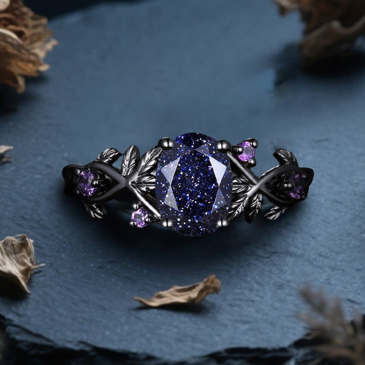 Olivenorma Persephone's Vine Glitter Blue Sandstone Ring - US 10 - image 0