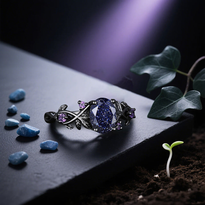 Olivenorma Persephone's Vine Glitter Blue Sandstone Ring - image 3