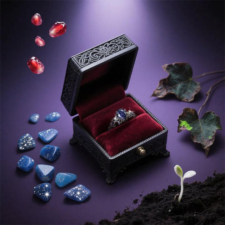 Olivenorma Persephone's Vine Glitter Blue Sandstone Ring - image 2