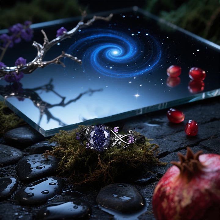 Olivenorma Persephone's Vine Glitter Blue Sandstone Ring - image 4