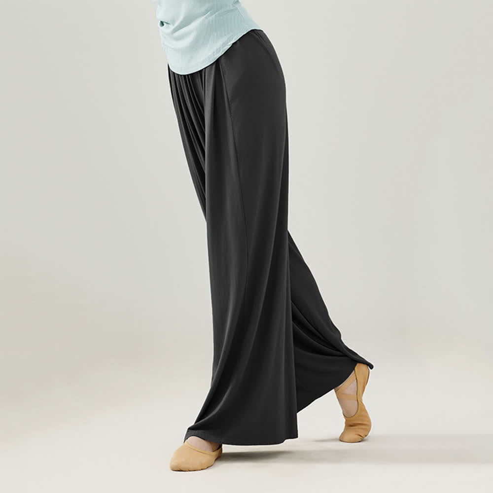 Olivenorma Modal Comfortable Drape Yoga Dance Straight Pants - Black - 2XL - image 22