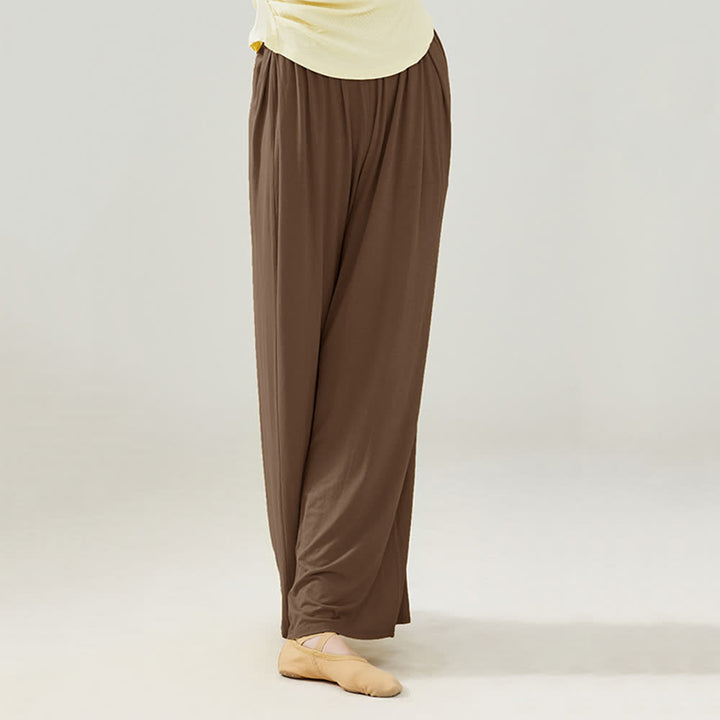 Olivenorma Modal Comfortable Drape Yoga Dance Straight Pants - Brown - 2XL - image 23