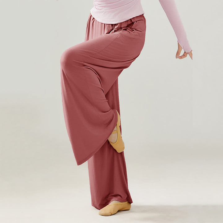 Olivenorma Modal Comfortable Drape Yoga Dance Straight Pants - Rose Red - 2XL - image 14