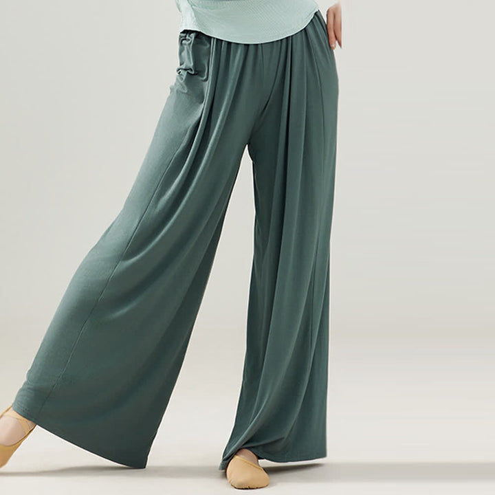 Olivenorma Modal Comfortable Drape Yoga Dance Straight Pants - Gray-Green - 2XL - image 25