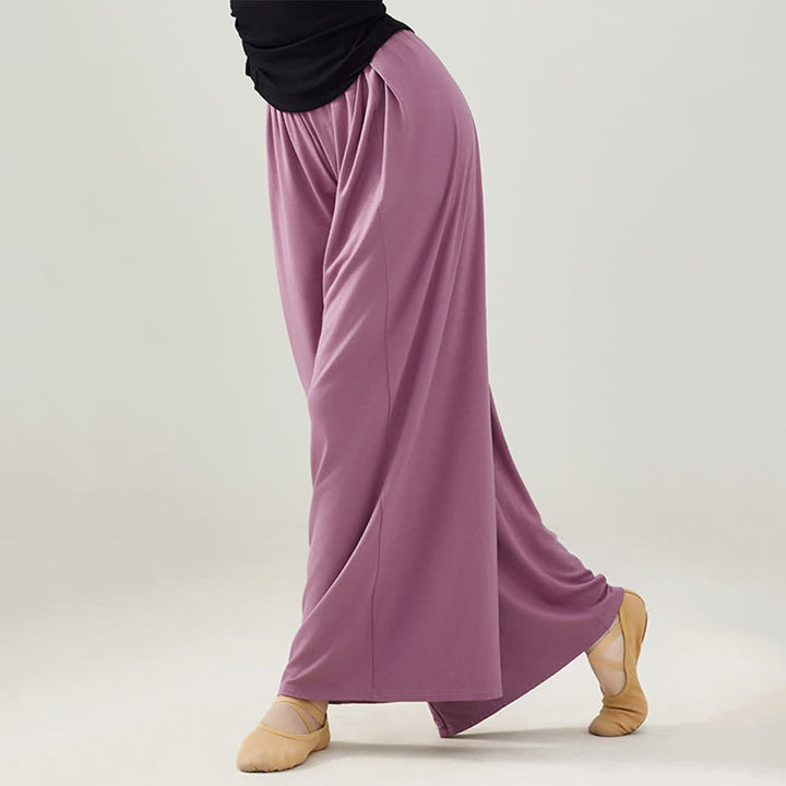 Olivenorma Modal Comfortable Drape Yoga Dance Straight Pants - Dark Purple - 2XL - image 15