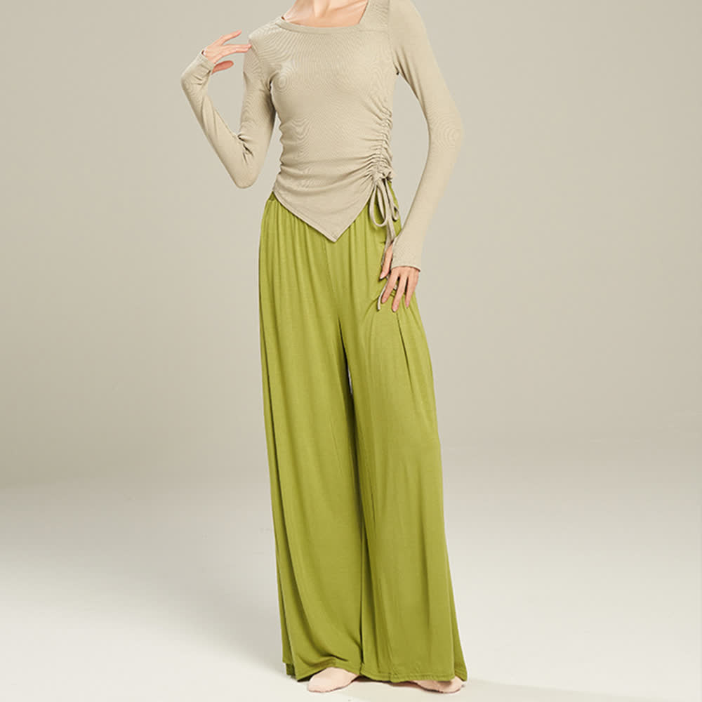 Olivenorma Modal Comfortable Drape Yoga Dance Straight Pants - image 4