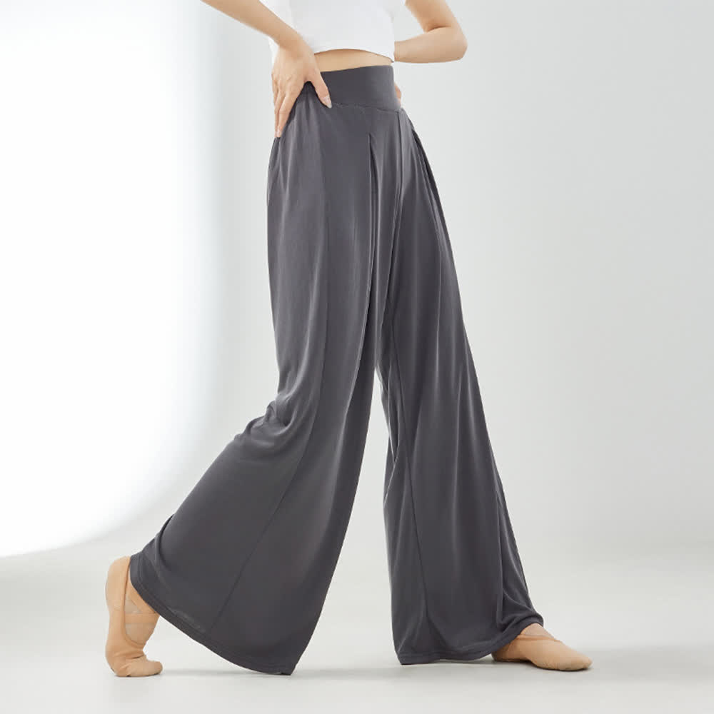 Olivenorma Cuprammonium Rayon Drape Yoga Dance Wide-Leg Pants - Gray - XL - image 2