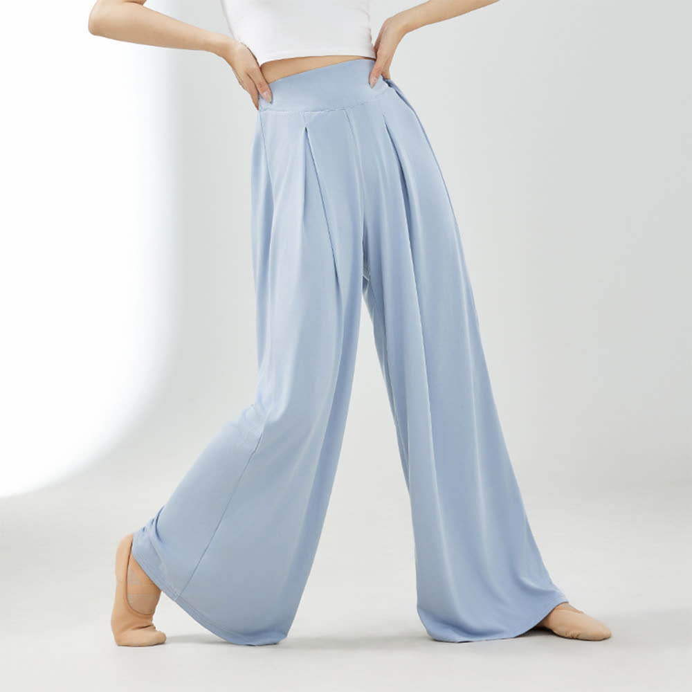 Olivenorma Cuprammonium Rayon Drape Yoga Dance Wide-Leg Pants - Blue - XL - image 5