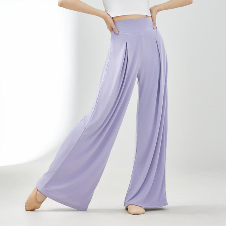 Olivenorma Cuprammonium Rayon Drape Yoga Dance Wide-Leg Pants - Purple - XL - image 8