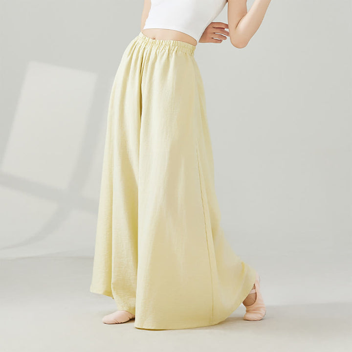 Olivenorma Viscose Drape Yoga Wide-Leg Flared Pants - Yellow - One Size Fits All - image 7