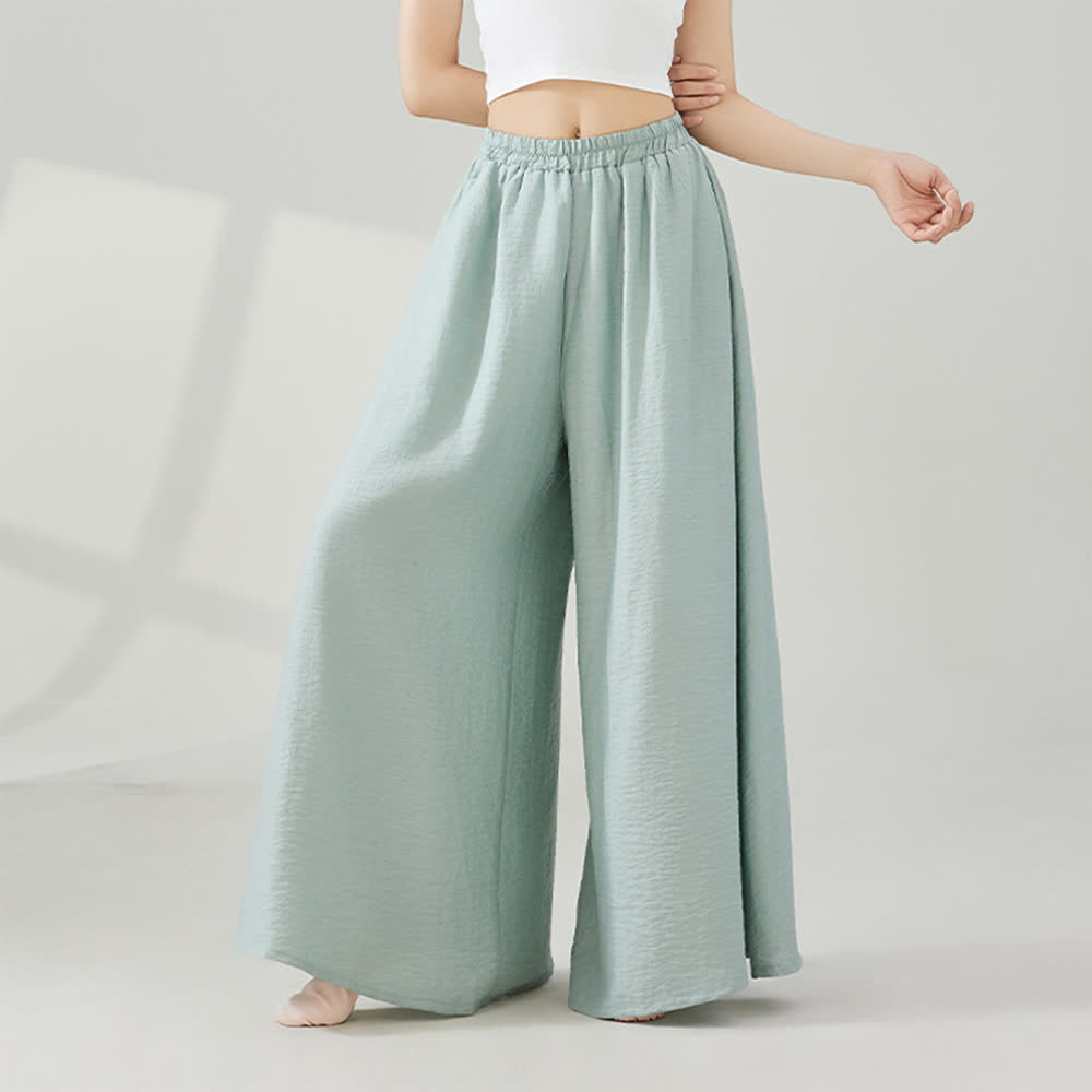 Olivenorma Viscose Drape Yoga Wide-Leg Flared Pants - Green - One Size Fits All - image 9