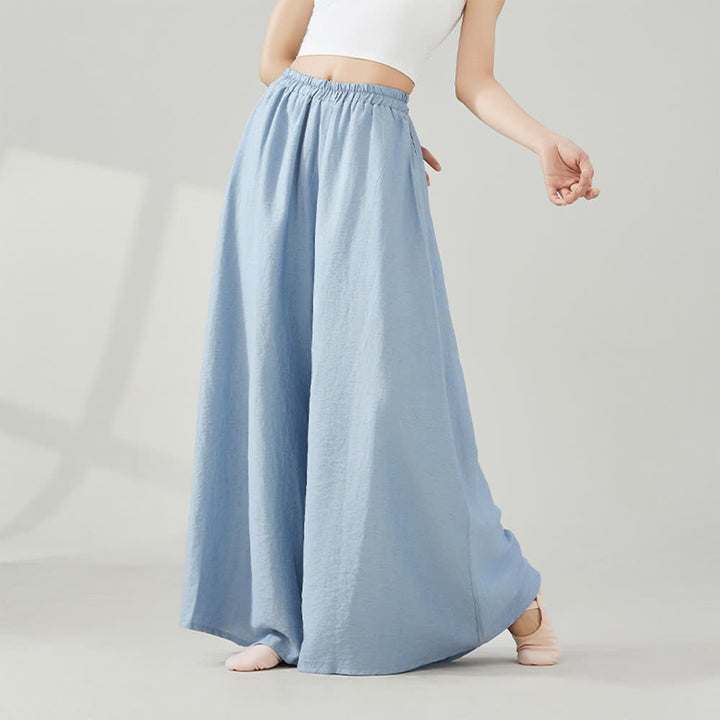 Olivenorma Viscose Drape Yoga Wide-Leg Flared Pants - Blue - One Size Fits All - image 3