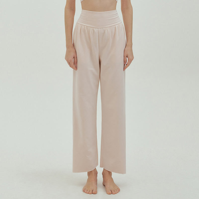 Olivenormafor High Waist Loose Fit Sweatpants Wide Leg Yoga Pants - FloralWhite - L - image 29