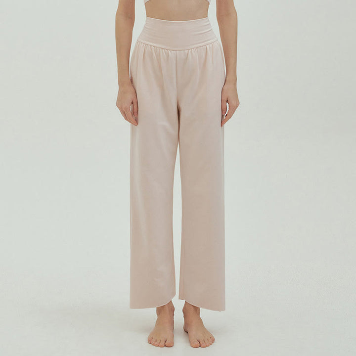 Olivenormafor High Waist Loose Fit Sweatpants Wide Leg Yoga Pants - FloralWhite - L - image 29