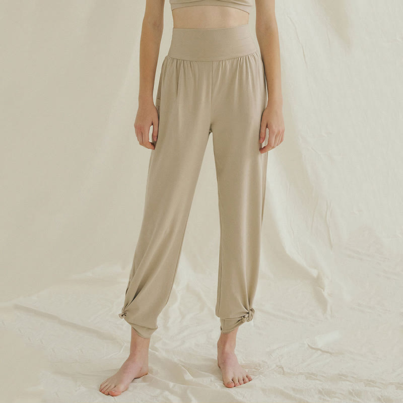 Olivenormafor High Waist Loose Fit Sweatpants Wide Leg Yoga Pants - Beige - L - image 19