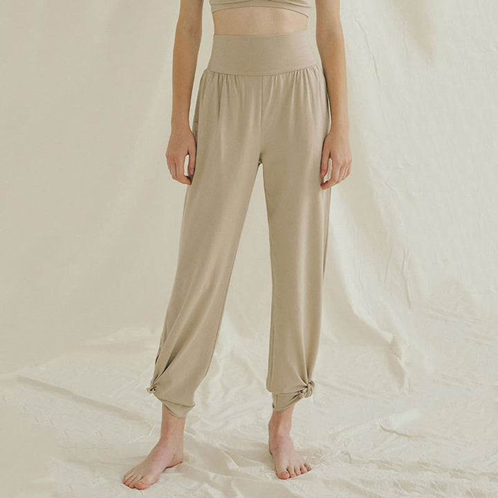 Olivenormafor High Waist Loose Fit Sweatpants Wide Leg Yoga Pants - Beige - L - image 19