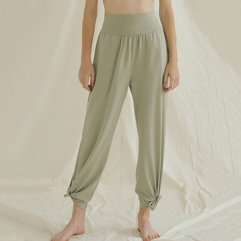 Olivenormafor High Waist Loose Fit Sweatpants Wide Leg Yoga Pants - PaleGreen - L - image 13