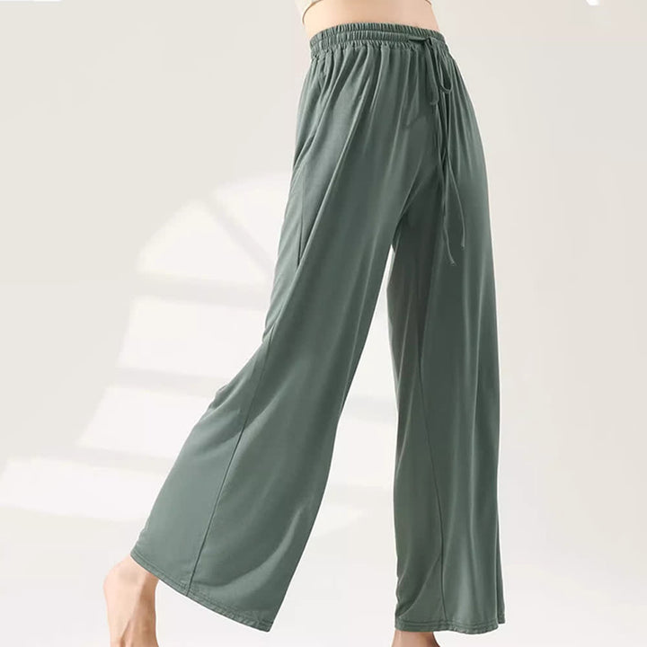 Olivenorma Modal Straight-Leg Wide-Leg Yoga Pants - Gray-Green - XL - image 11