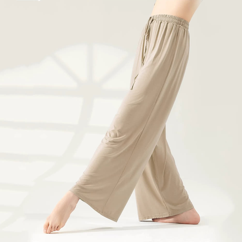 Olivenorma Modal Straight-Leg Wide-Leg Yoga Pants - Khaki - XL - image 13