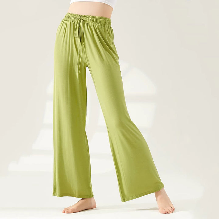 Olivenorma Modal Straight-Leg Wide-Leg Yoga Pants - Green - XL - image 10