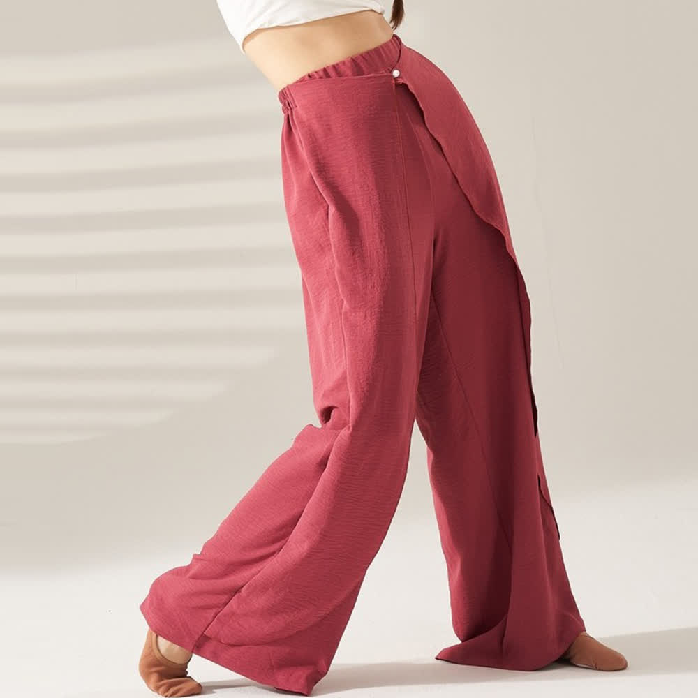Olivenorma Polyester Flowy Wide-Leg Elastic Yoga Pants - image 1