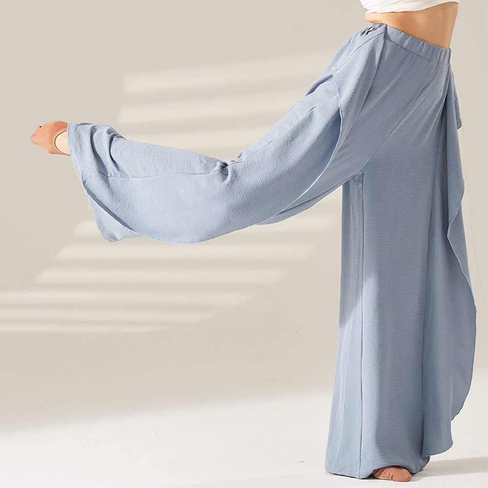 Olivenorma Polyester Flowy Wide-Leg Elastic Yoga Pants - image 3