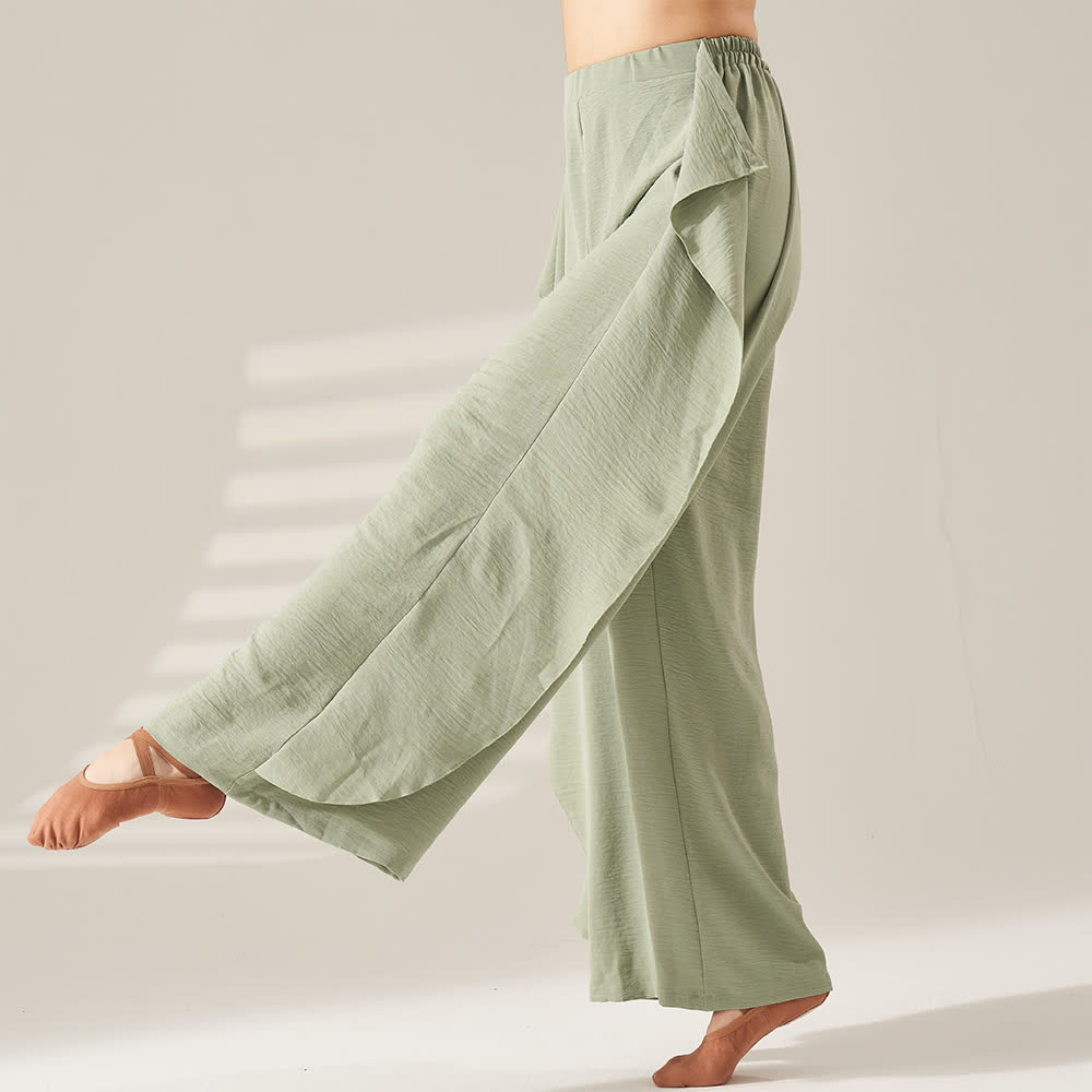 Olivenorma Polyester Flowy Wide-Leg Elastic Yoga Pants - image 5