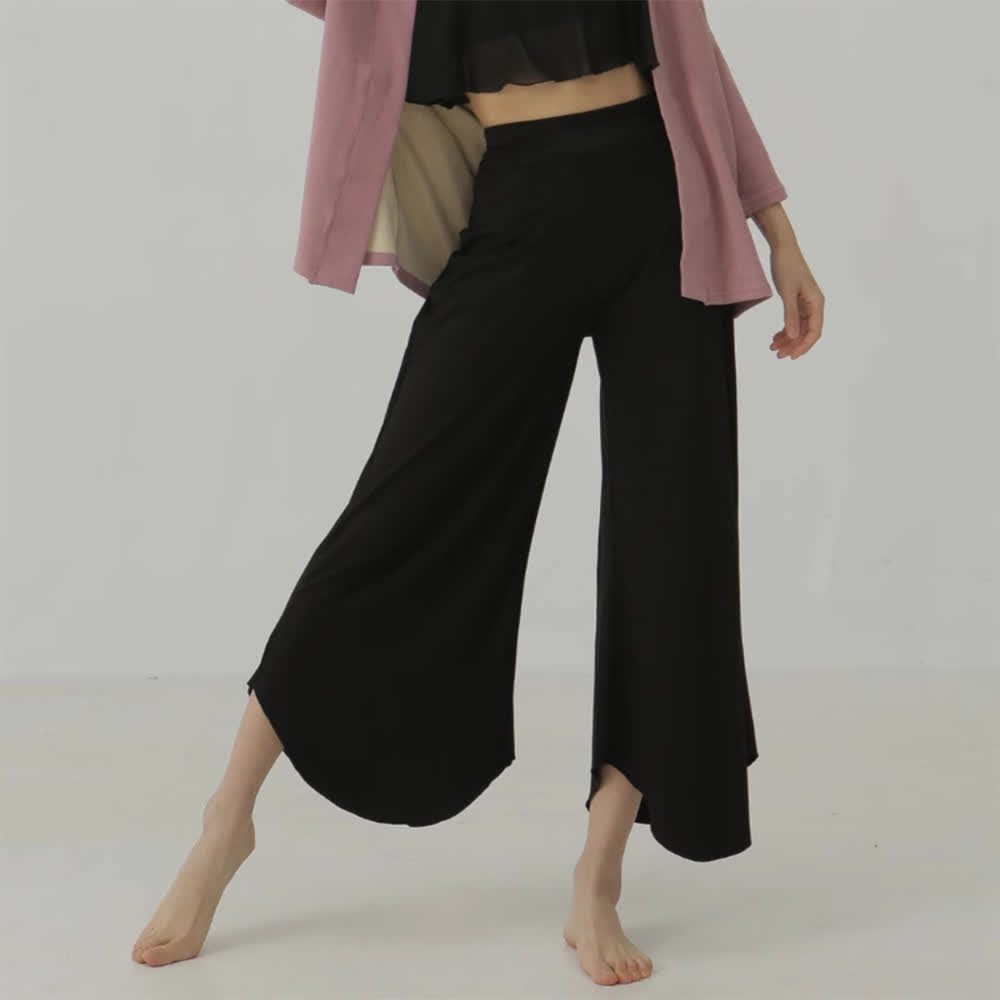 Olivenorma Plain Color High-Waist Women Flare Yoga Pants  - Black - L - image 4