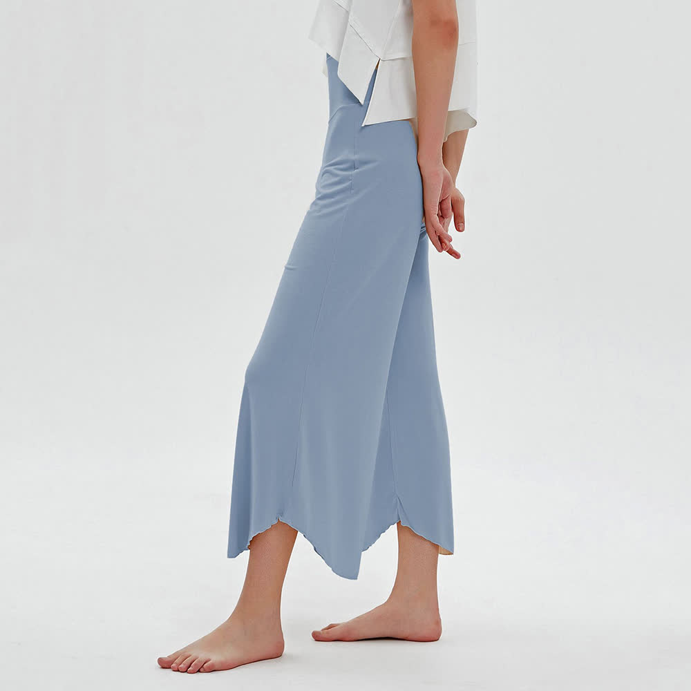 Olivenorma Plain Color High-Waist Wide-Leg Loose Flare Yoga Pants - Blue - L - image 10