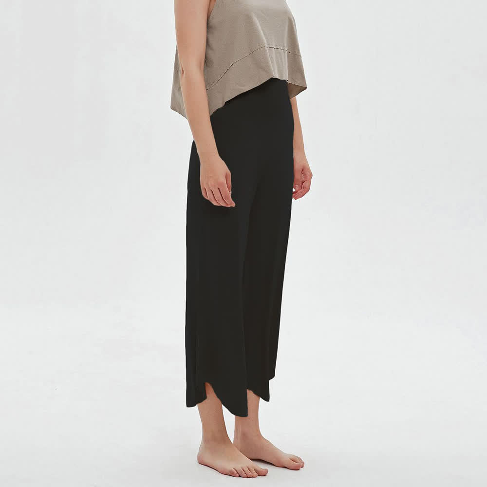 Olivenorma Plain Color High-Waist Wide-Leg Loose Flare Yoga Pants - Black - L - image 9