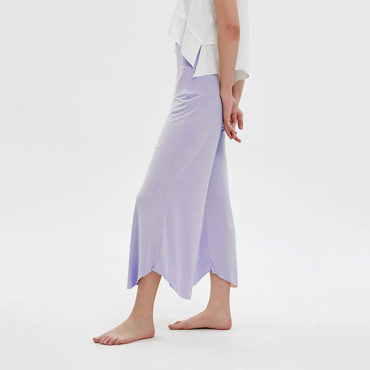 Olivenorma Plain Color High-Waist Wide-Leg Loose Flare Yoga Pants - Purple - L - image 13