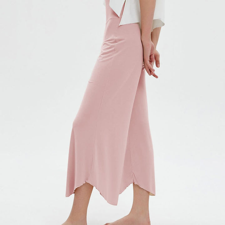 Olivenorma Plain Color High-Waist Wide-Leg Loose Flare Yoga Pants - Pink - L - image 11