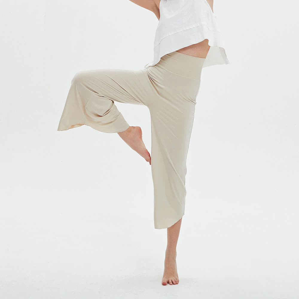 Olivenorma Plain Color High-Waist Wide-Leg Loose Flare Yoga Pants - image 6