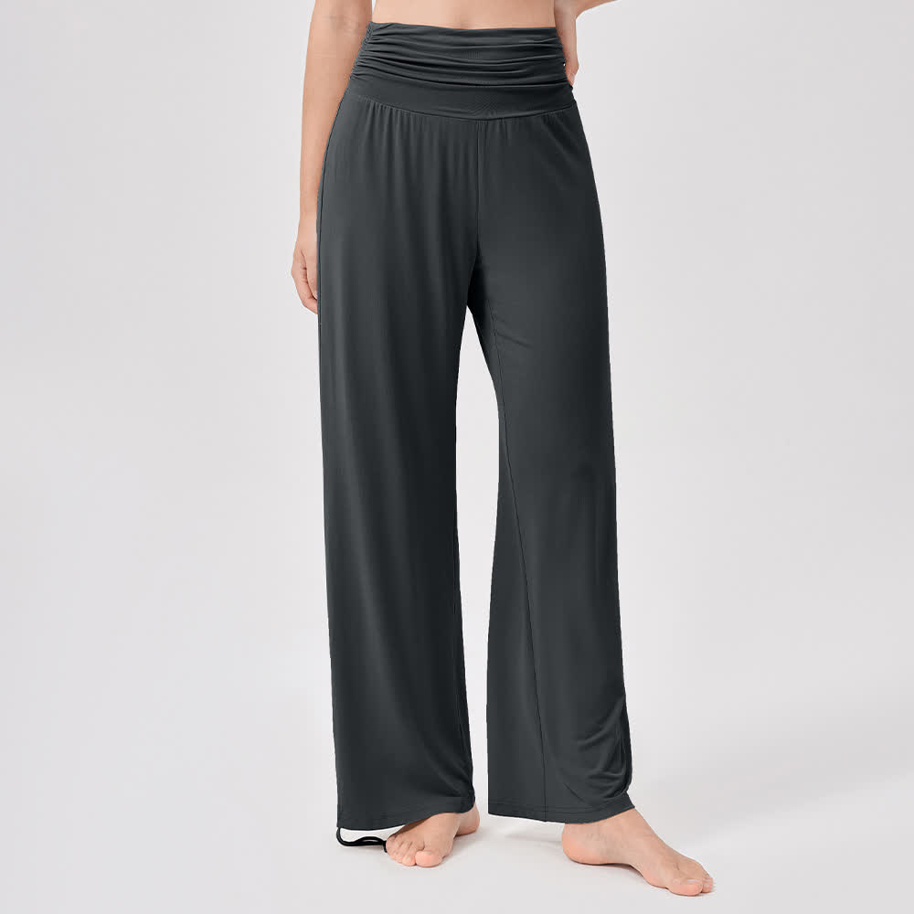 Olivenorma Viscose High-Waist Loose-Fit Shirred Yoga Pants - image 35